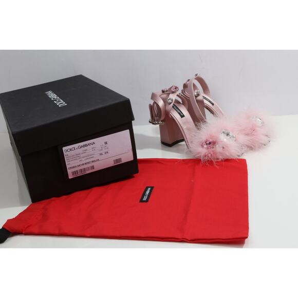 “DOLCE & GABBANA Pink Turkey Feather Crystal Embellished Sandals – Size 37.5” - Picture 16 of 16